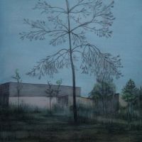 "Baum am Wegesrand", Aquarell und Bleistift auf Papier, 29,7 x 21 cm, 2021