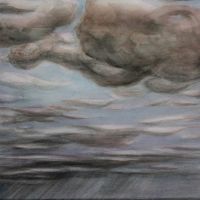 "Wolken", Bleistift und Aquarell auf Papier, 29,7 x 21 cm, 2021