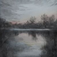 "Spiegelung", Aquarell und Bleistift auf Papier, 29,7 x 21 cm, 2022