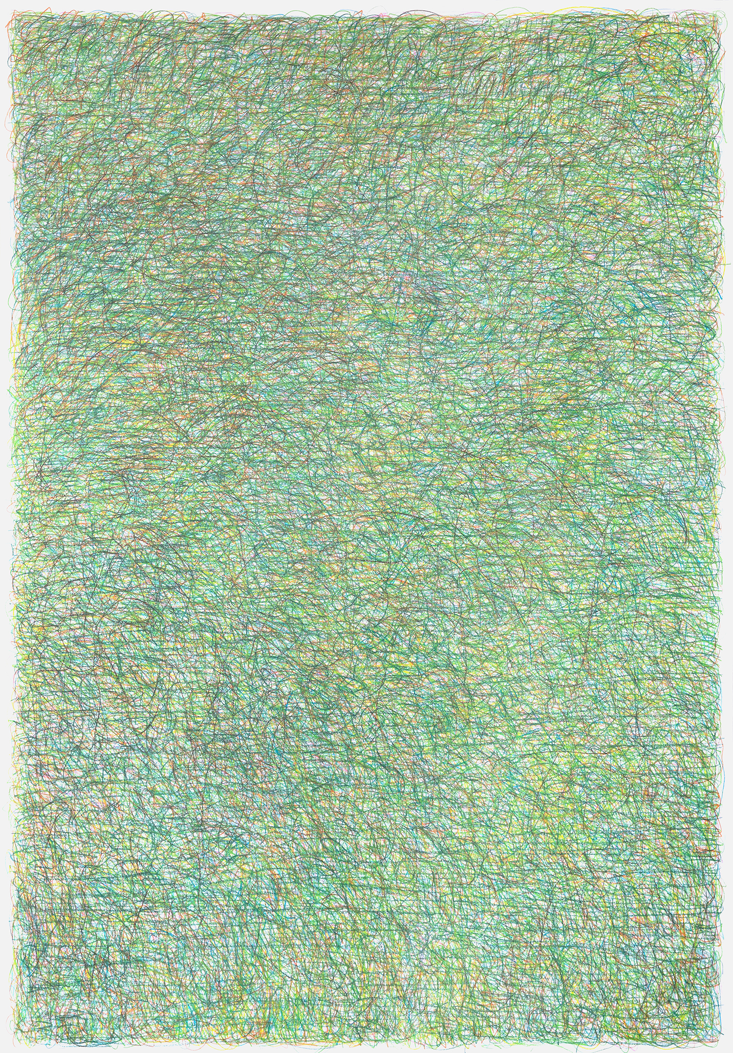Lore Möhwald: Ohne Titel, Buntstift auf Papier, 2023, 100 x 70 cm